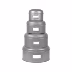 LABEL51 Opbergblik - Antiek grijs - Metaal - M - 18x18x10 cm