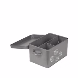 LABEL51 Schoenpoets Opbergkist - Antiek grijs - Metaal - One Size