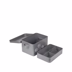 LABEL51 Schoenpoets Opbergkist - Antiek grijs - Metaal - One Size