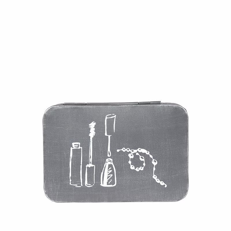 LABEL51 Make-Up opbergkist - Antiek grijs - Metaal - One Size