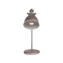 Sfeervolle industriële bureaulamp met metalen afwerking en verstelbare kop voor een moderne uitstraling. Perfect voor thuis of kantoor, combineert functionaliteit met stijl.
