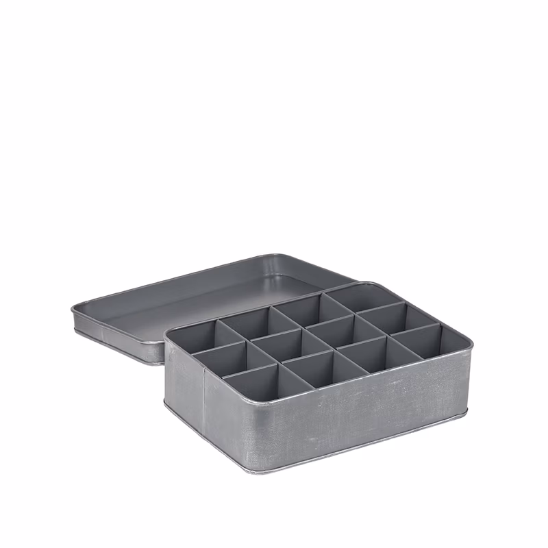 LABEL51 Theedoos - Antiek grijs - Metaal - One Size