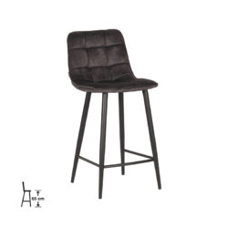 LABEL51 Barkruk Jelt - Antraciet - Velours - Zithoogte 66