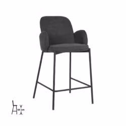 D-MAXX Barkruk Jari - Antraciet - Weave - Zithoogte 65