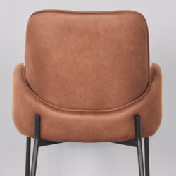 LABEL51 Eetkamerstoel Jari - Cognac - Microfiber - Black Frame