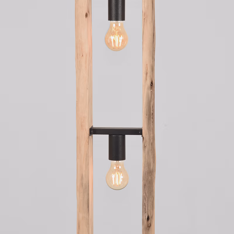 LABEL51 Vloerlamp Woody - Naturel - Hout - Vloerlamp