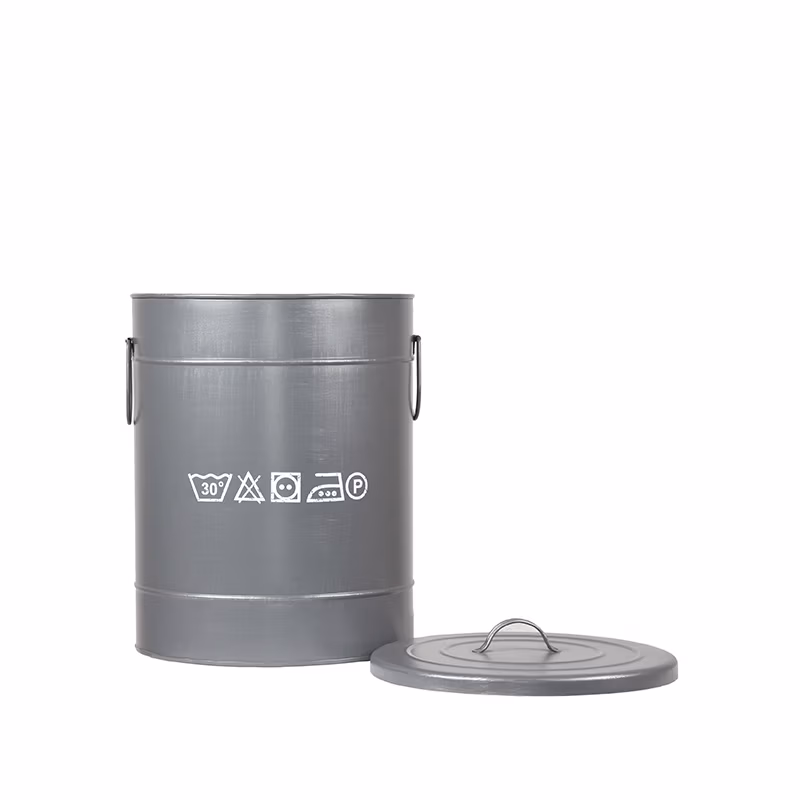 LABEL51 Wasmand - Antiek grijs - Metaal - M