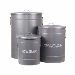 LABEL51 Wasmand - Antiek grijs - Metaal - L