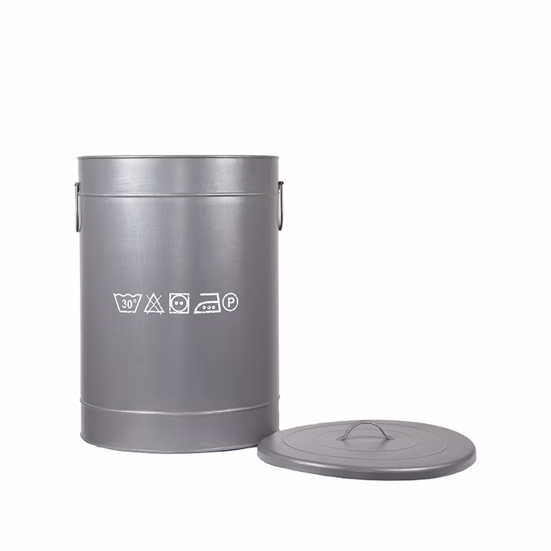 LABEL51 Wasmand - Antiek grijs - Metaal - L