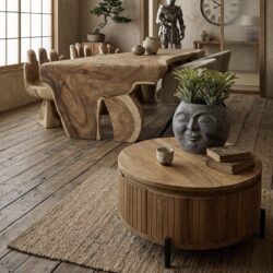 Salontafel Cortese teak rond