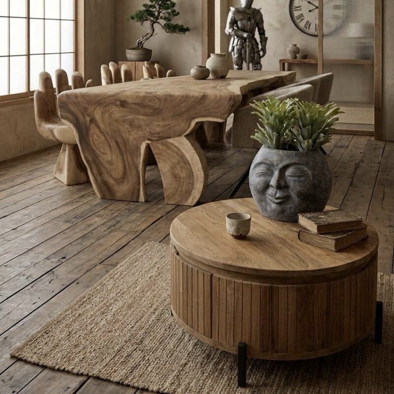 Salontafel Cortese teak rond