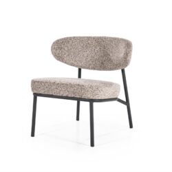 Designbank met comfortabel geruite bekleding en een moderne zwart metalen frame, perfect voor een eigentijdse woonkamer of zitkamer.