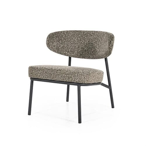 Blauwgekleurd moderne fauteuil met stoffen bekleding en metalen frame, stijlvolle en comfortabele zitplek voor interieur, Mokana Meubelen design meubel.