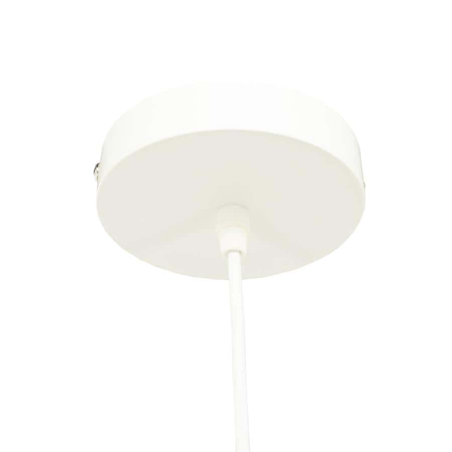 Moderne witte plafondlamp met eenvoudige design, ideaal voor woonkamer of slaapkamer.