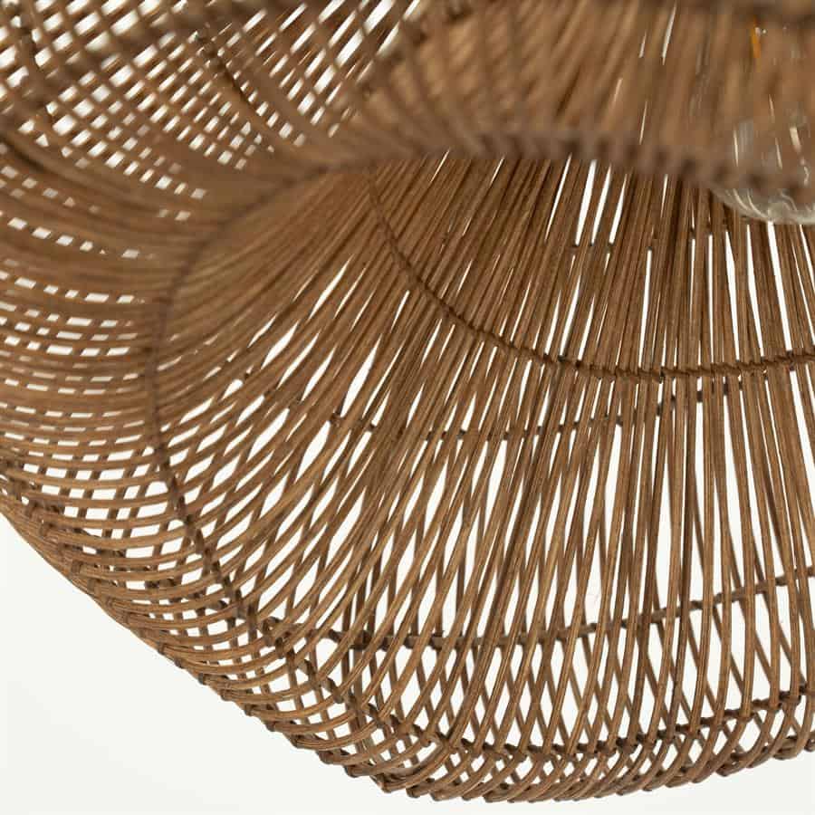 Elegante wandlamp van gevlochten rotan voor een natuurlijke en sfeervolle woonstijl. Perfect voor woonkamer, slaapkamer of hal, gecombineerd met Scandinavisch, bohemien of modern interieur.