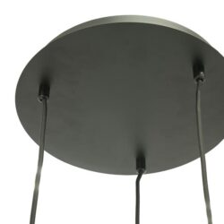 Deurbeslag voor moderne hanglamp, zwart afwerking, industriële stijl.