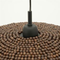 Speciaal ontworpen houten kralen lamp, modern interieur accessoire, handgemaakt meubelstuk, natuurlijke materialen voor gezellige sfeer, Mokana Meubelen DIY lamp, landelijke en Scandinavische stijl, rustiek en elegant.