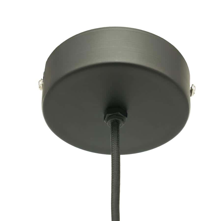Eenvoudige zwarte hanglamp plafondmontage, industrieel design met afneembare kap en warme verlichting voor moderne interieurstijl.