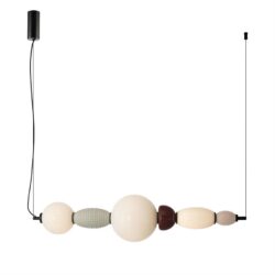 Glazen en keramische hanglamp met artistiek design, moderne verlichting voor eetkamer of woonkamer, Mokana Meubelen.