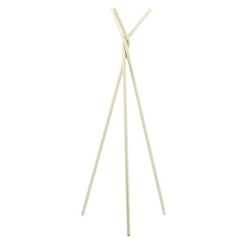 250050 Strakke witte kledingkapstok van hout, modern Scandinavisch design, multifunctioneel en duurzaam. Perfect voor in de hal of slaapkamer voor het organiseren van jassen en hoeden.