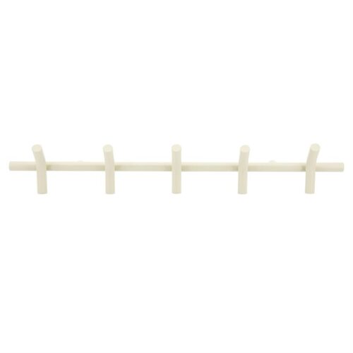 Houten muurhaak voor ophangen van jassen en accessoires, minimalistisch design in neutrale kleur. Perfect voor organiserende ruimtes en interieuraccenten.