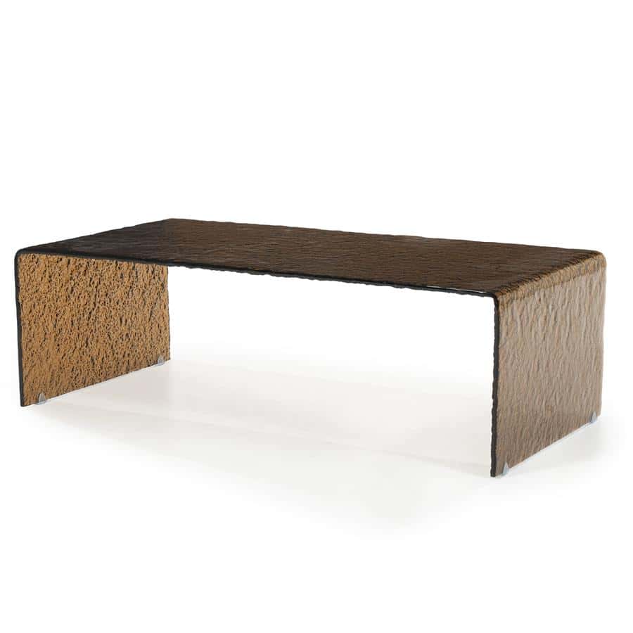 Unieke houten bank met natuurlijke textuur en moderne design, perfect voor stijlvolle interieur- of tuinmeubels.