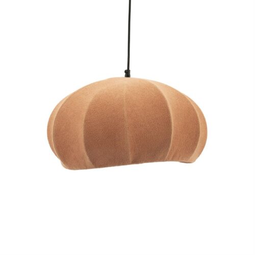 Stoffen hanglamp met modern design, aantrekkelijk voor duurzame wooninterieurs.