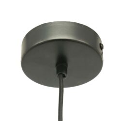 Robuuste zwarte plafondlamp met geïntegreerde kabel, modern design, ideaal voor sfeervolle verlichting in woonkamer of eetkamer. Perfect te combineren met diverse interieurstijlen en elegante lampenkappen.