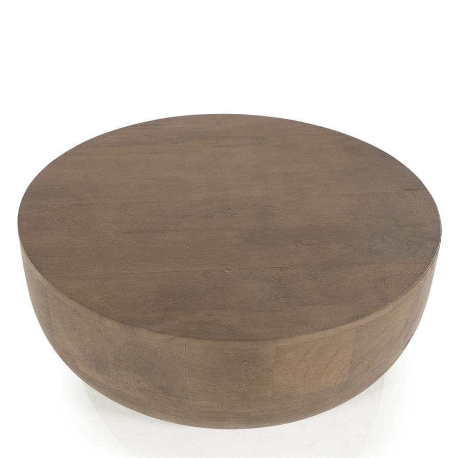 Robuuste ronde houten salontafel, perfect voor moderne en natuurlijke interieurstijlen. Gemaakt van kwalitatief hoogwaardig hout, ideaal voor woonkamers en parlours.