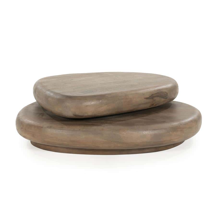 Eiken houten salontafel set, rustiek design, natuurlijke afwerking, moderne meubelstijl, hoge kwaliteit houten meubelen.
