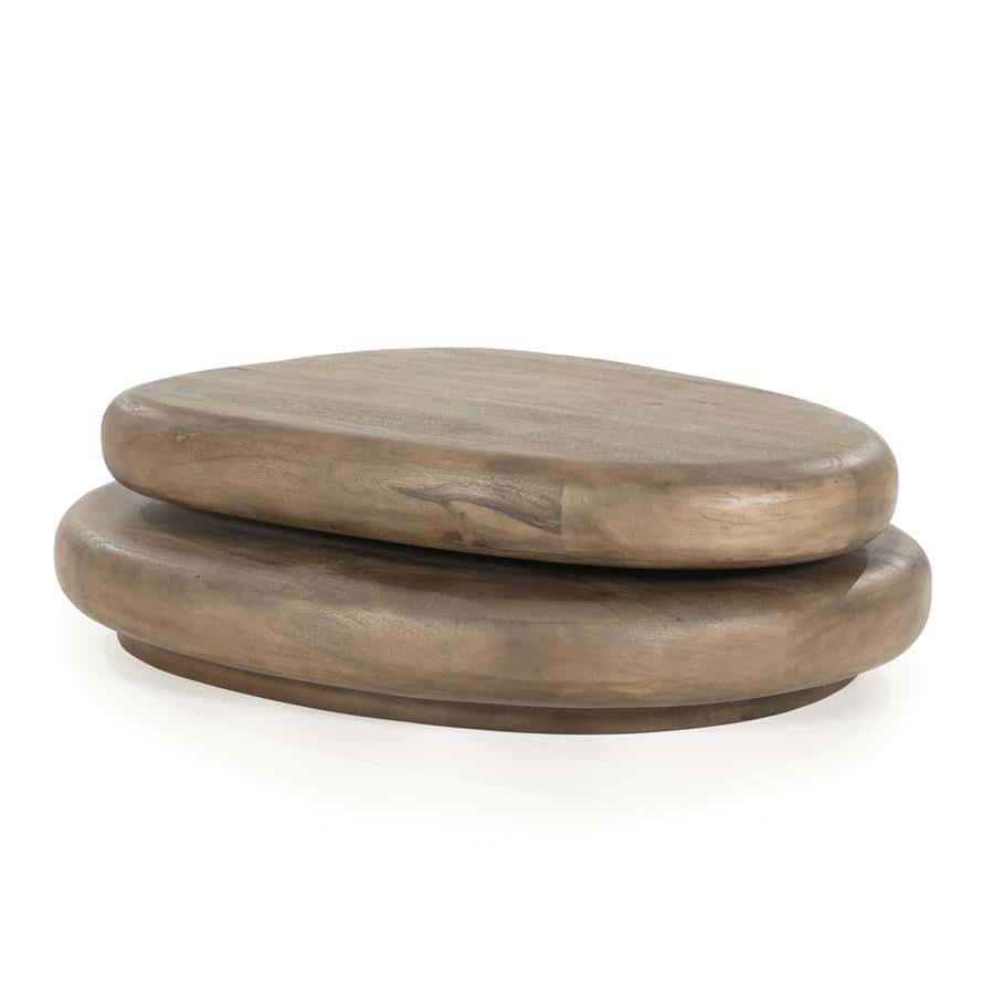 Natuurlijke houten salontafel van Mokana meubels met elegant en minimalistisch design.