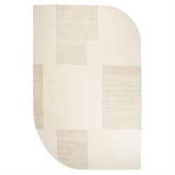 Licht terra cotta en beige matten tapijten, modern design met geometrische patronen, ideale keuze voor een stijlvolle woonruimte.