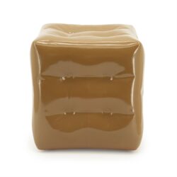 Leren bijzettafel, modern meubel, brandhout kleur, luxe design, houten tafel - Mokana Meubelen.