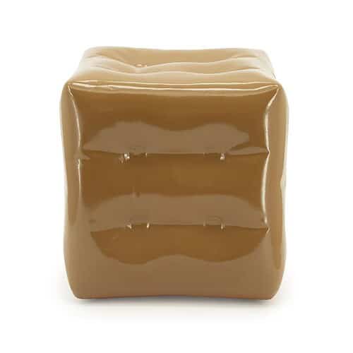 Leren bijzettafel, modern meubel, brandhout kleur, luxe design, houten tafel - Mokana Meubelen.