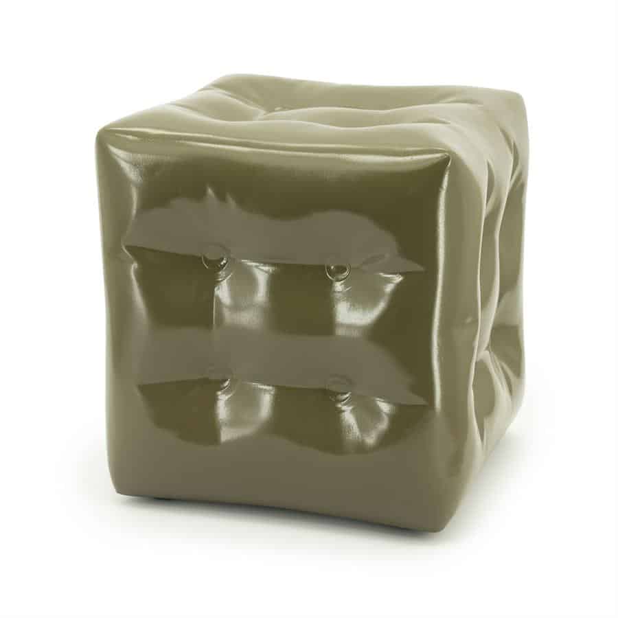 Omeubelpouf in luxe metallic afwerking, modern design, comfortabele zitmeubel, Mokana Meubelen, perfect voor trendy interieurdecoratie.