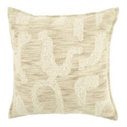 Stijlvolle beige sierkussenhoes met abstract patroon voor elegantie en comfort in woonkamer of slaapkamer. Perfect te combineren met diverse interieurstijlen voor een warme uitstraling.