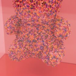 Geurige cupcakes met kleurrijke sprinkles op roze achtergrond, aantrekkelijk en feestelijk.