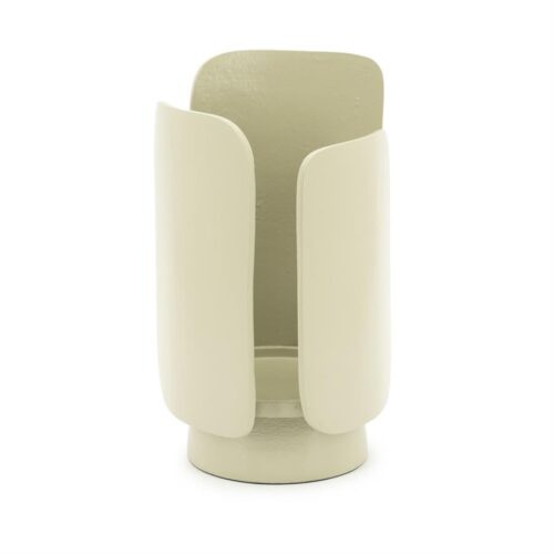 Hoofdafbeelding van een modern witte plantenbak van Mokana Meubelen, strak design, geschikt voor binnen en buiten, gemaakt van duurzaam materiaal.