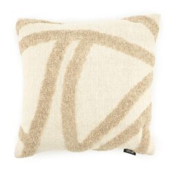 Soft beige decorative pillow with textured stripes, perfect for modern living rooms and bedrooms, combining comfort and style | Mokana Meubelen.