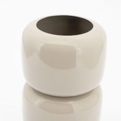 Ronde witte keramieken plantenpot, moderne plantenbak, Mokana meubels en woonaccessoires.
