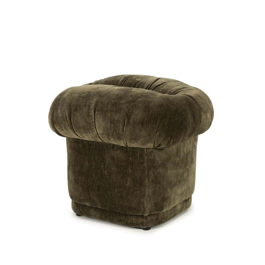 Rond fauteuil bank in donkerbruin fluweel, comfortabele zithoek met vintage uitstraling, perfect voor gezellige woonkamerinrichting en modern interieurdesign.