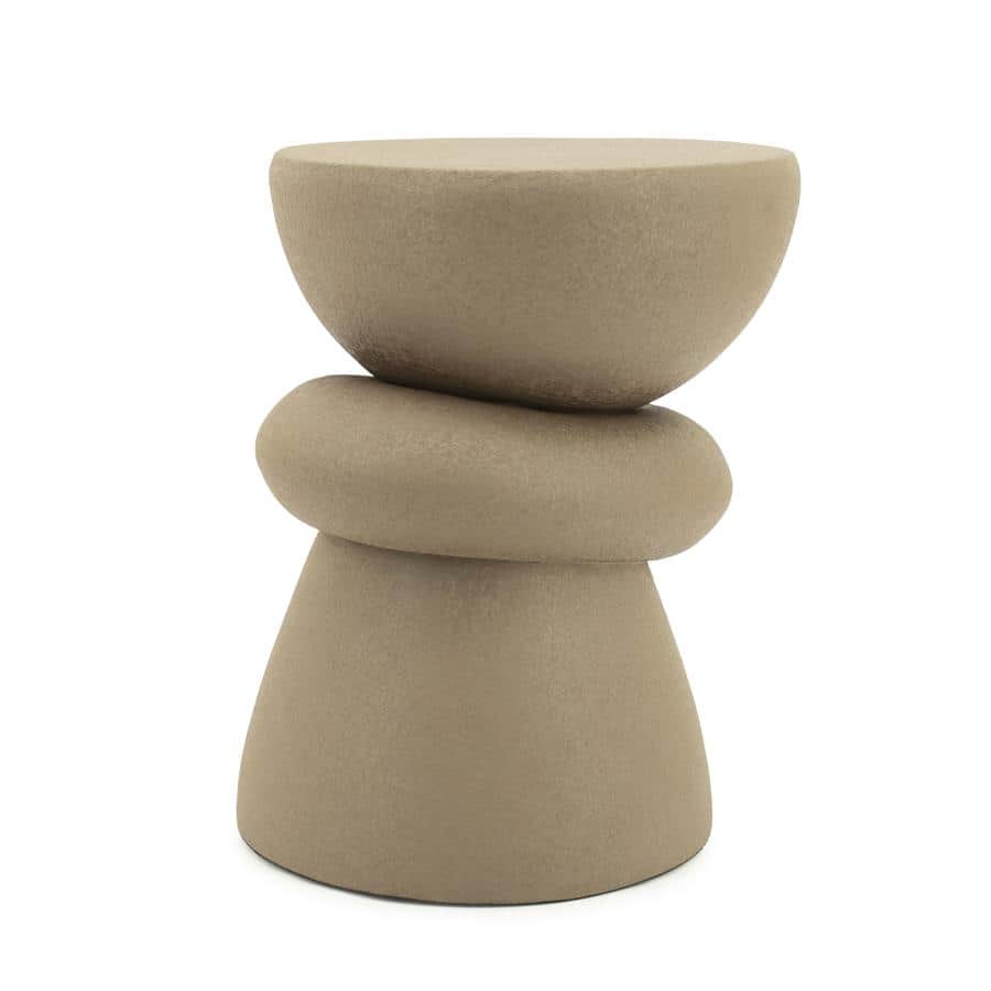 Betonbijzettafel, modern industrieel design, unieke formaat, beige kleur, Mokana meubelen.