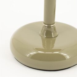 Elegante houten vloerlamp met glanzende beige afwerking, hoogwaardig design, perfect voor interieurverlichting en sfeer in huis.