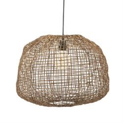 Hanglamp gemaakt van natuurlijk rotan met een open geweven design, perfect voor een warme en gezellige sfeer in huis.