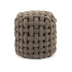 Knuffelpoef met knotpatroon, zacht en comfortabel, perfect als speelhoek of zitzak voor kinderen of volwassenen, unieke meubelstijl van Mokana Meubelen.