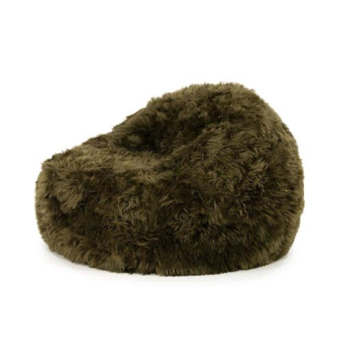 Grote zachte stoffen poef in bruin, ideaal voor lounge en comfortabele zithoek.