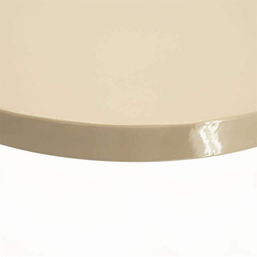 Elegante beige houten salontafel met glanzende lakafwerking, modern design, perfecte toevoeging aan diverse interieurstijlen.