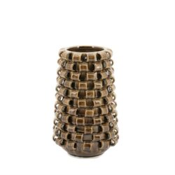 Kunststof sierpot met haken, modern decoratief vaas, bruin glazen vaas voor woonkamer, unieke decoratie, Mokana Meubelen.