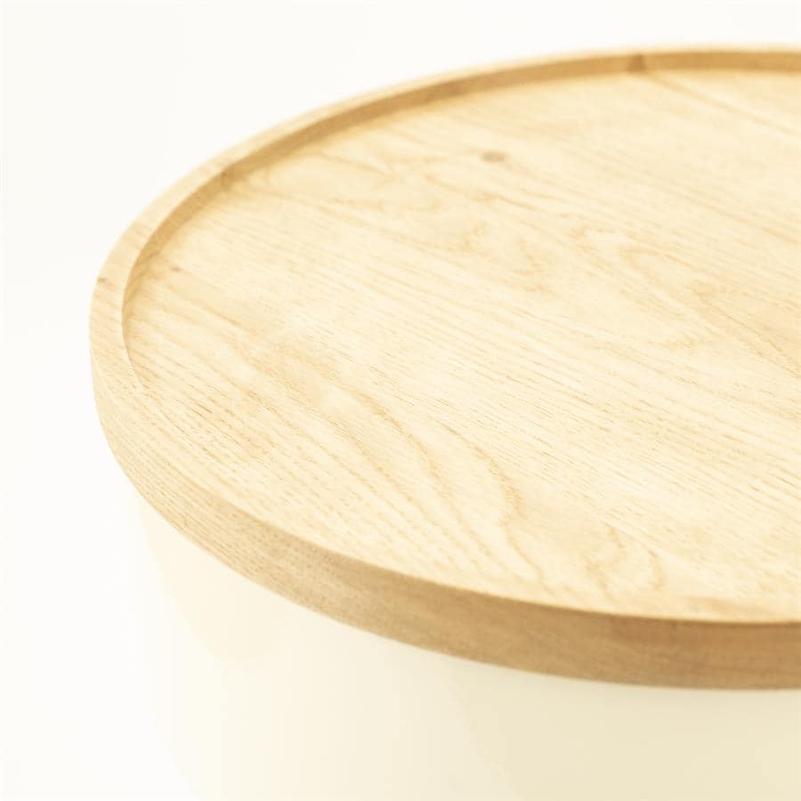 Eikenhouten Dienblad, Natuurlijk houten serveerplank met afgeronde rand, stijlvol en duurzaam design voor modern interieur.