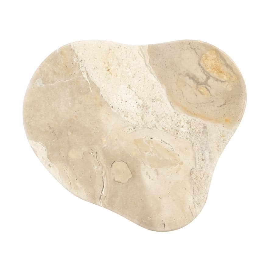Zachte zandkleurige natuurstenen hartvormige meubelblad voor tafel of decor, handgemaakt, duurzaam en elegant design, perfect voor woonkamer of slaapkamer.